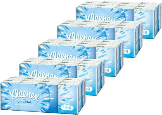 Kleenex Original papirnate maramice, 5 x 12 kom.