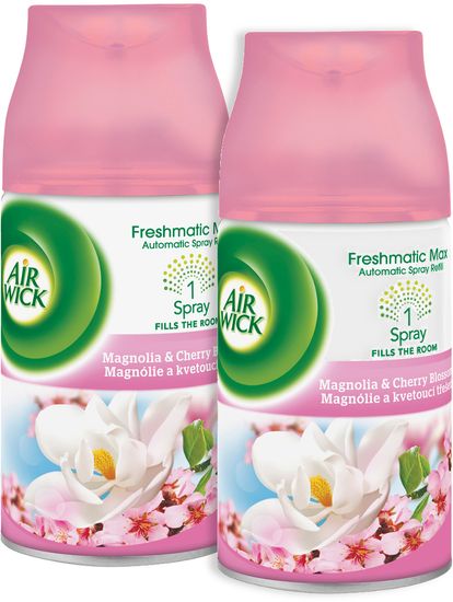 Air wick Freshmatic Max punilo za osvježivač zraka, Mangnolia & Cherry Blossom, 2x 250 ml