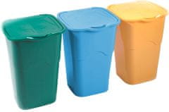 Heidrun set koševa za otpad, 3 x 50 l, zeleni, plavi i žuti