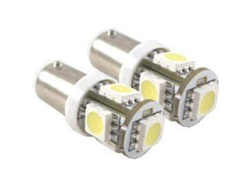 MLine žarulja LED 12V BA9S 5xSMD 5050 Canbus, bijela, par