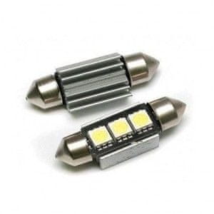MLine žarulja LED 12V C5W 36mm 3xSMD 5050, alu-kućište, CANBUS, bijela, par