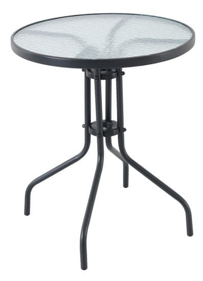RIWALL Piccolo Round metalni stol sa staklenom pločom