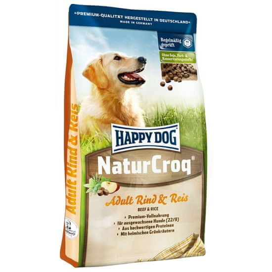 Happy Dog suha hrana za odrasle pse NaturCroq, govedina i riža, 15 kg