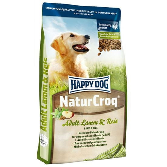 Happy Dog suha hrana za odrasle pse NaturCroq, janjetina i riža, 15 kg