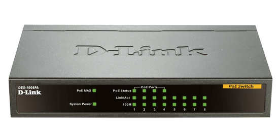 D-LINK DLINK 8-portni gigabitni PoE Switch DES-1008PA