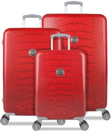 SuitSuit komplet kovčega Red Diamond Crocodile, crveni