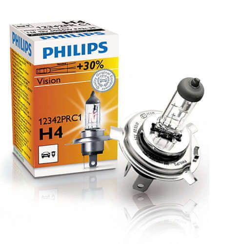 Philips halogena žarulja H4 Vision + 30%, 12 V