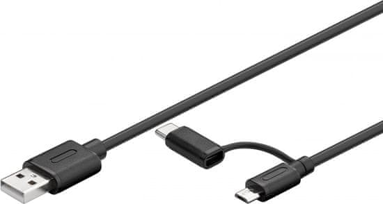 Goobay kabel 2u1 USB -> micro USB i USB-C, 1 m