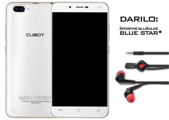 Cubot mobilni telefon Rainbow 2, bijeli + sportske slušalice