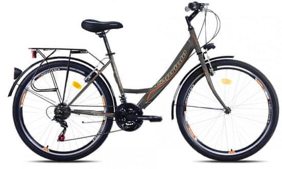 Capriolo gradski bicikl Metropolis, sivo-narančasti