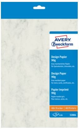 Avery Zweckform univerzalni papir 32084, 90 g, 50 listova, mramoriran, svijetlo siv (32084)