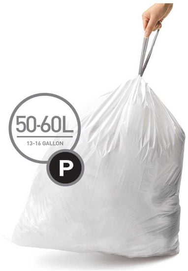 Simplehuman vreće za smeće 50-60 l, tipa P, 3 x 20 komada