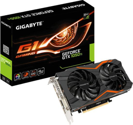 Gigabyte GeForce GTX 1050 Ti G1 Gaming 4G, 4GB GDDR5 (GV-N105TG1 GAMING-4GD)