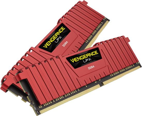 Corsair radna memorija (RAM) VENGEANCE LPX 16GB (2x8GB), DDR4, DIMM, 2666 MHz, CL16, rdeč (CMK16GX4M2A2666C16R)