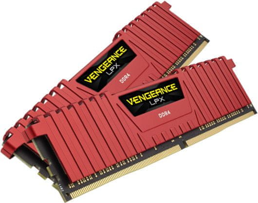 Corsair memorija (RAM) VENGEANCE LPX 16 GB (2 x 8 GB), DDR4, DIMM, 3200 MHz, crvena (CMK16GX4M2B3200C16R)