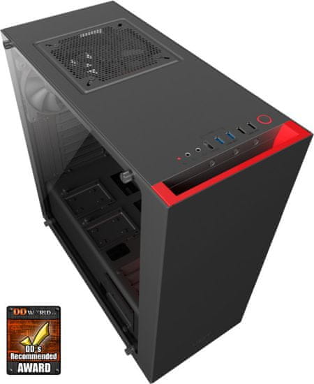 NZXT S340 Elite, kućište, mat crno/crvena (CA-S340W-B4)