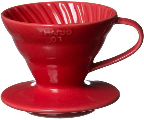 Hario keramički dripper za kavu V60-01, crveni