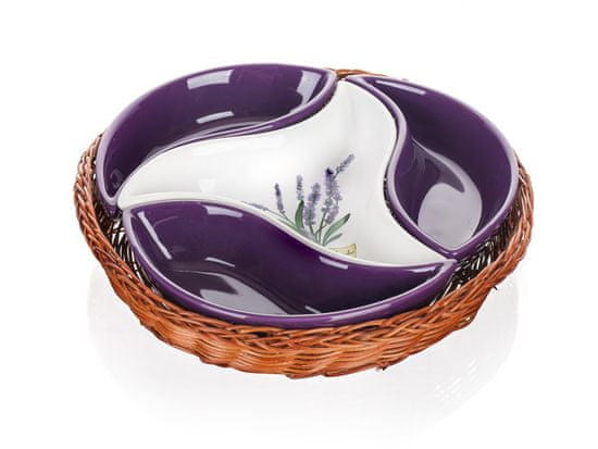 Banquet zdjela u košarici LAVENDER 23 cm, četiri dijela