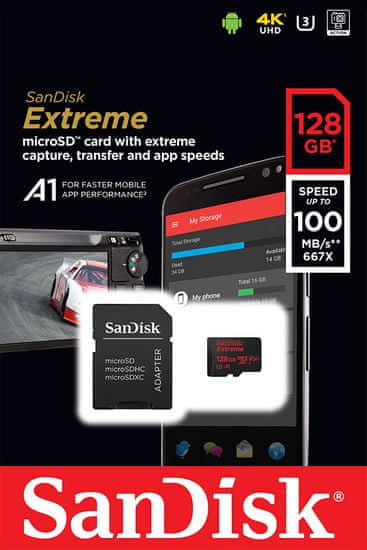 SanDisk memorijska kartica Extreme microSDXC A1, 128GB