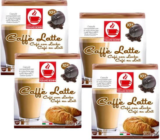 Tiziano Bonini set kapsula Caffé Latte za aparat za kavu Dolce Gusto 10 komada, 4 pakiranja
