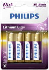 Philips baterije Lithium Ultra Blister AA, 4 komada (LR6)