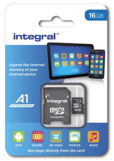 Integral memorijska kartica microSDHC 16GB A1 App Performance UHS-I