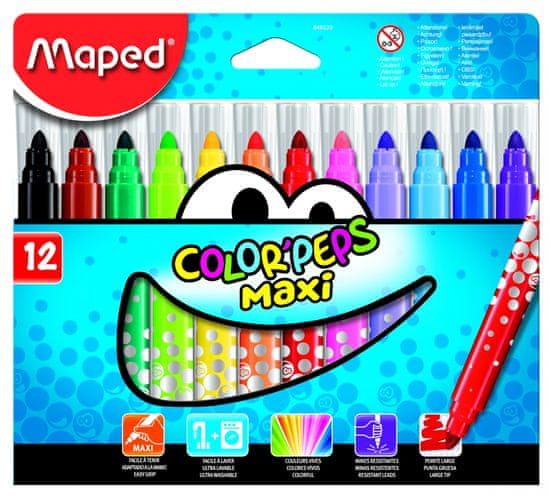 Maped flomasteri Color'peps Maxi, 12/1, karton