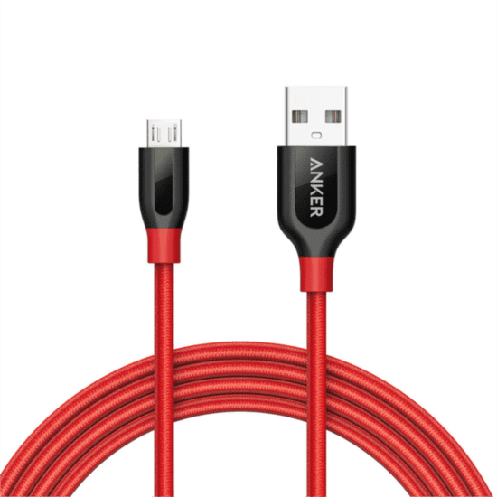 Anker kabel PowerLine+ microUSB, 1,8 m, crveni