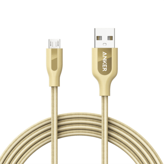 Anker kabel PowerLine+ microUSB, 1,8 m, zlatni