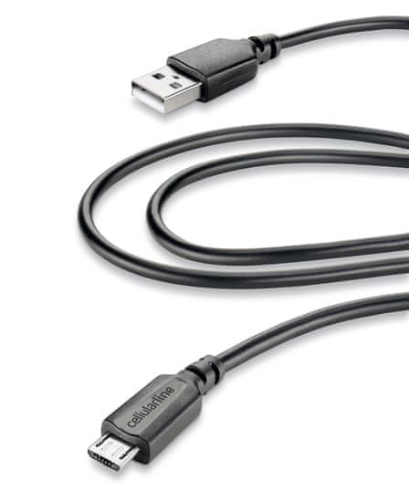 CellularLine kabel USB u MicroUSB, 2 m, crn