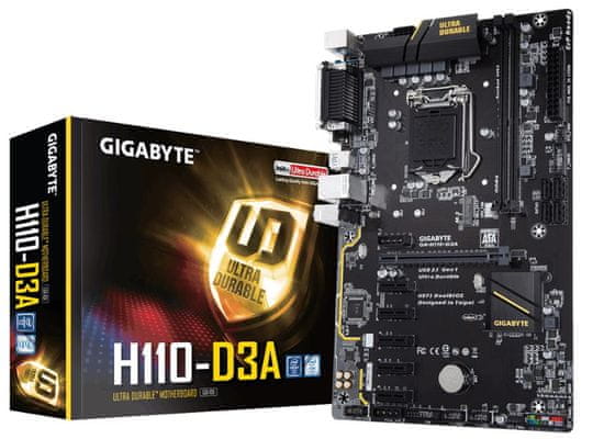 Gigabyte matična ploča GA-H110-D3A LGA1151 ATX Mining
