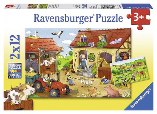 Ravensburger slagalica Rad na farmi, 2 x 12 dijela (7560)