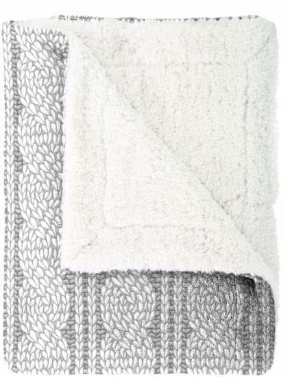 Mistral Home pokrivač Cable Knit, siva, 150 x 200 cm