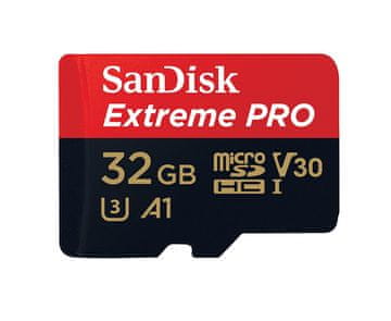SanDisk microSDHC 32 GB UHS-I V30 A1 Extreme Pro 100MB/s + adaptér (SDSQXCG-032G-GN6MA)