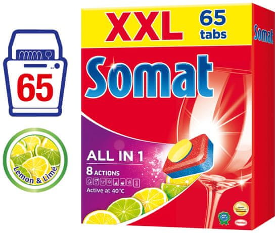 Somat tablete XXL All in One Lemon, 65 komada