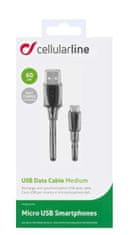 CellularLine kabel USB i MicroUSB, 60 cm, crni
