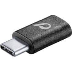 CellularLine Adapter microUSB u USB-C, crni