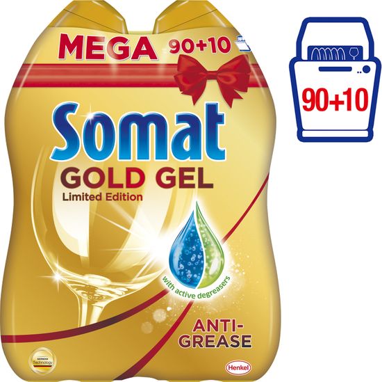 Somat Gold gel Anti-Grease 2x 1000 ml (90+10 pranja)