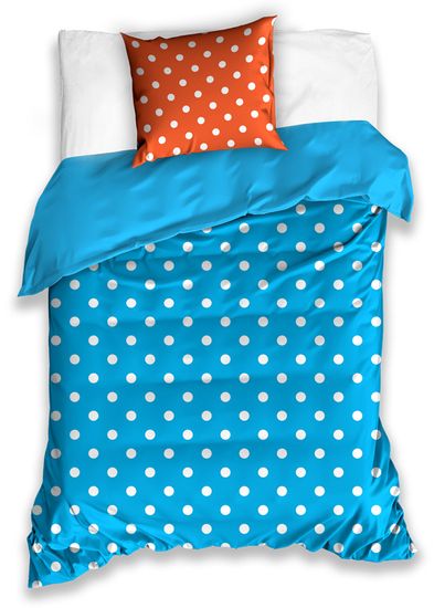 Tip Trade pamučna posteljina Spot, plavo-narandžasta, 140x200