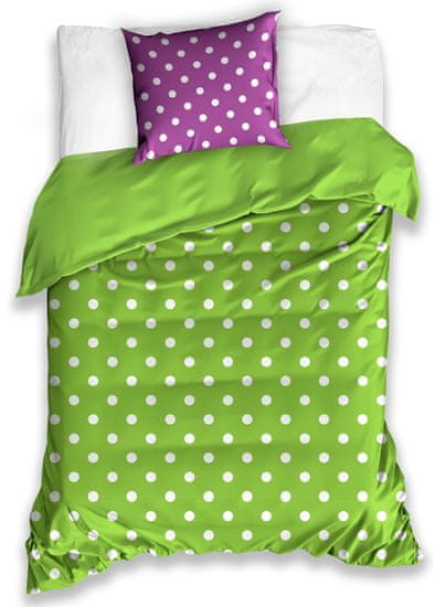 Tip Trade pamučna posteljina Spot, zeleno-ljubičasta, 140x200
