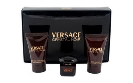 Versace set Crystal Noir s toaletnom vodom (5 ml), losionom (25 ml) i gelom za tuširanje (25 ml)