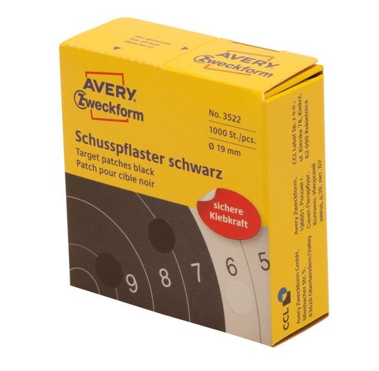 Avery Zweckform okrugle naljepnice za označavanje, Ø 19 mm, 1000 naljepnica/rola, crne