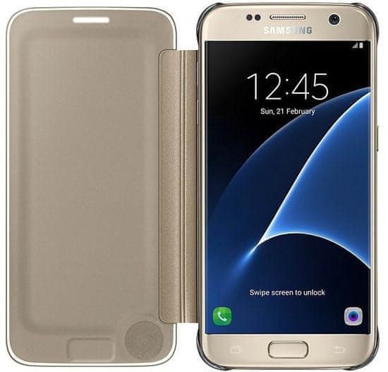 Samsung torbica Clear View za Galaxy S7 G930, zlatna (EF-ZG930CFEGWW )