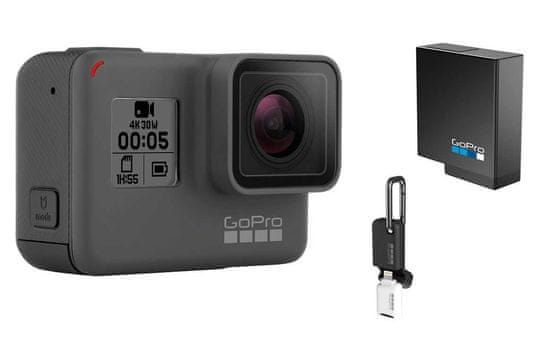 GoPro sportska kamera Hero 5 Black + 2 dara (baterija i čitač kartica)