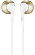 JBL T205 slušalice, zlatno-bele