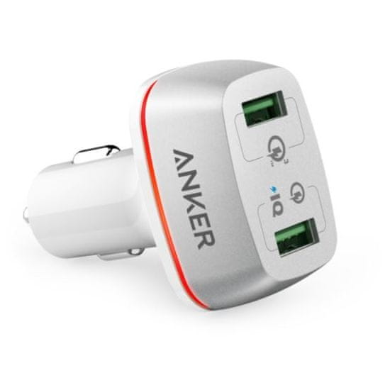 Anker auto punjač PowerDrive+ 2 QC 3.0, bijeli