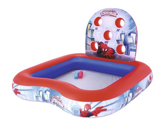 Bestway Centar za igranje na napuhavanje s Spiderman bazenom, 1,55m x 1,55m x 99cm