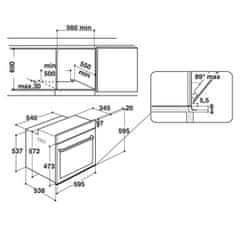 Whirlpool AKZ9 6230 IX ugradbena pećnica na topli zrak + 5 godina jamstva za motor ventilatora