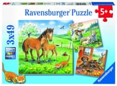 Ravensburger slagalica Vrijeme za nježnosti, 3 x 49 komada