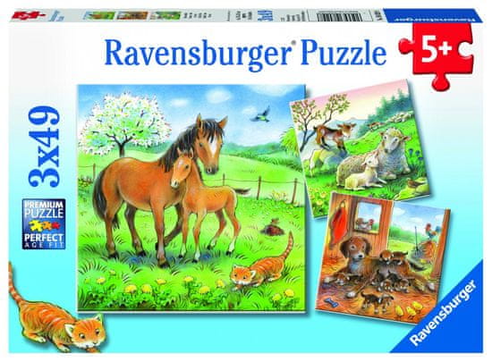 Ravensburger slagalica Vrijeme za nježnosti, 3 x 49 komada